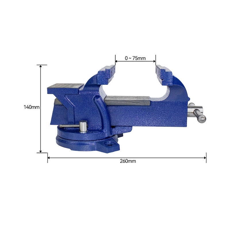 HFS(R) 4"" Heavy Duty Bench Vise Anvil with 360? Swivel Locking Base Desktop Clamp - FS Blue Design - Image 3